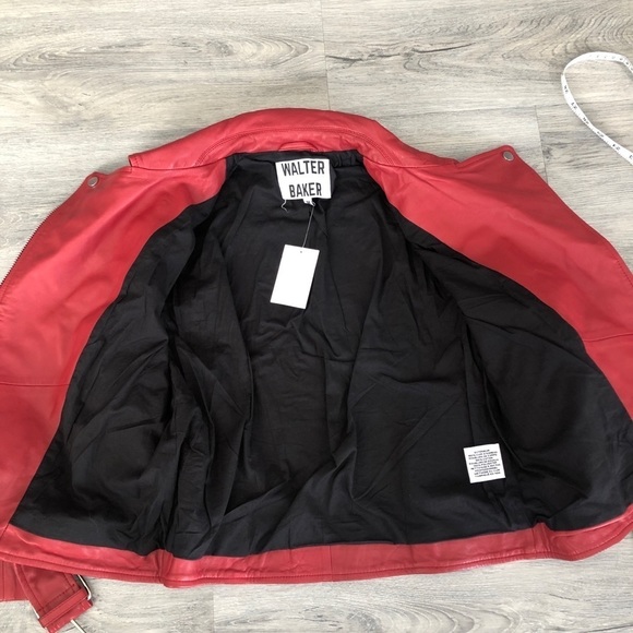 Walter Baker Allison Leather Moto Red Jacket - Picture 8 of 11